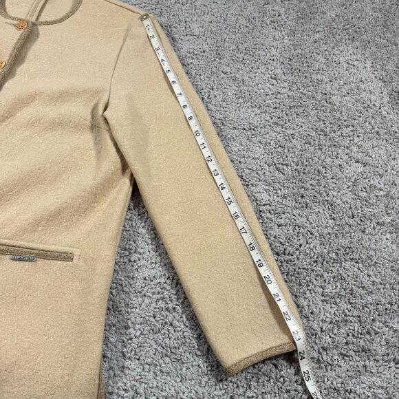 Geiger Collections Austria Wool Womens 40 Tan Cardigan Jacket Sweater Buttons - Picture 7 of 10
